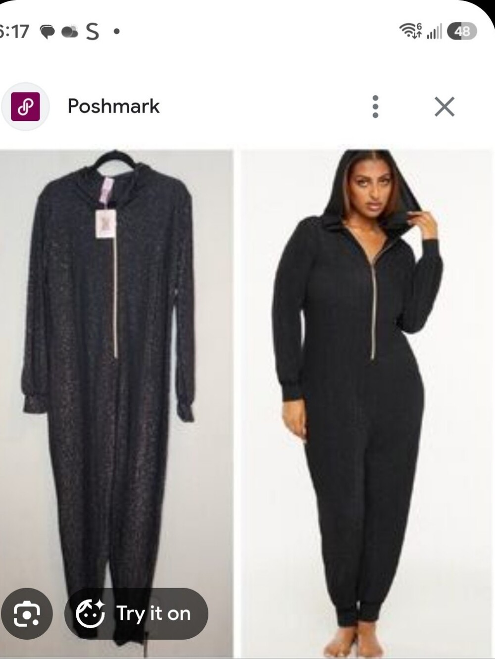 Savage X Fenty Black Long-Sleeve Zip-Front Jumpsuit Size 2X NWT